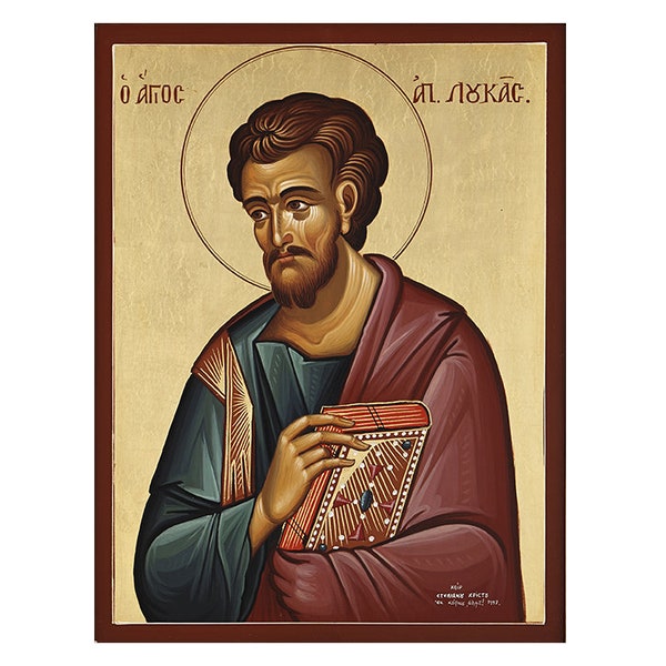 Saint Luc l'Évangéliste, Icône Orthodoxe Saint Luc, Agios Loukas, Icônes Chrétiennes, Art Orthodoxe, Icônes Byzantines, Icône Prière Traditionnelle