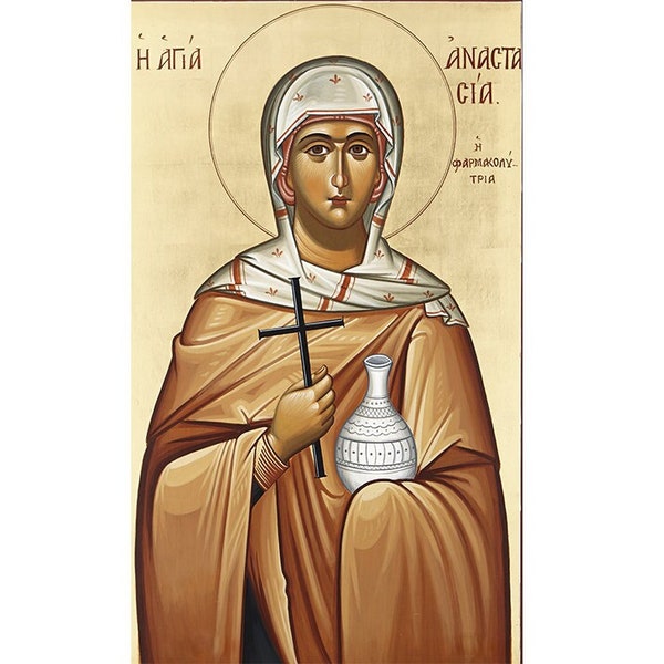 Saint Anastasia of Sirmium, St Anastasia the Pharmakolytria, Deliverer from Potions, Great Martyr st Anastasia, Greek Orthodox Icons