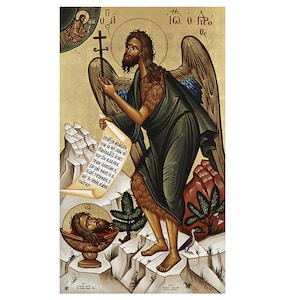 Saint John The Baptist Orthodox Icon, St John the Forerunner, John the Immerser, Christian Preacher, Christian Leader, Baptism Gift Baby Boy