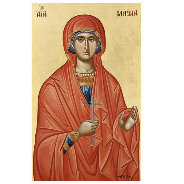 Saint Marina the Great Martyr, Orthodox Icon Saint Margaret of Antioch, Saint Margaret the Virgin, St Marina Icon, Holy Helpers