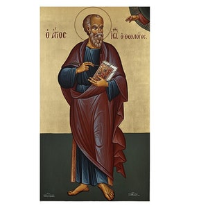 Icône orthodoxe Saint Jean le Théologien, Saint Jean l&#39;Evangéliste, l&#39;Apôtre Jean, Saint Jean le Divin, Jean l&#39;Ancien