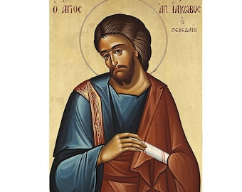 Saint James the Great, St James son of Zebedee, Saint Jacob Orthodox Icon, St Jacob Zebedee, James the Greater, Traditional Prayer Icon