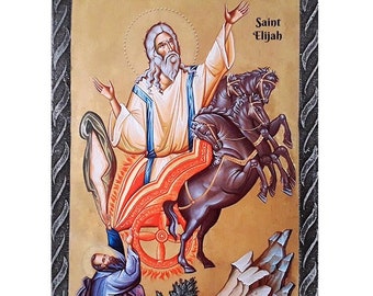 Ícone ortodoxo do profeta Elias, ícone de Santo Elias, ícone grego de Santo Elias, profetas cristãos, arte bíblica, ícone ortodoxo tradicional