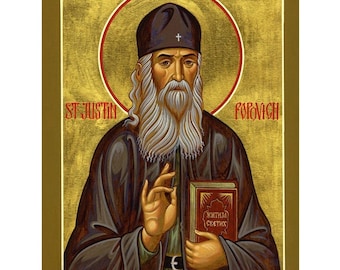 Saint Justin Popovich Icon, Iustin Popovich, Justin Popović, Serbian Eastern Orthodox Saint, Serbian Orthodox Church, Modern Saints