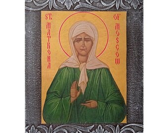 Saint Matrona Nikonova Orthodox Icon, Spiritual Vision, Devotional Prayer Icon