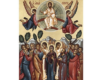 Ascension of Jesus Orthodox icon, Ascension into heaven, Jesus Christ Ascension, The Ascension of Our Lord, Jesus Going to Heaven