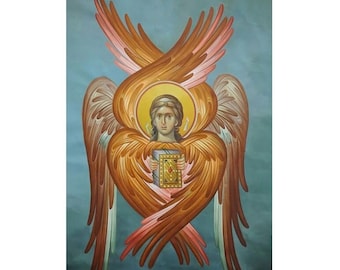 Six winged Seraphim, Sixfold Seraph, Cherubim Icon, Cherub Orthodox Icon, Cherub Icon, Six Winged Cherub, Six Winged Angel