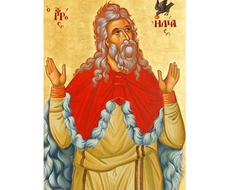 Saint Elijah the Prophet Icon Art, Saint Elijah Icon, Saint Elias, Saint Ilias, Christian Prophets Icons, Biblical Miracles artwork