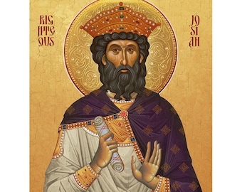 Icône Saint Josias, roi de Juda, le juste Josias le coeur tendre, saint Yoshiyahu, personnages de la Bible