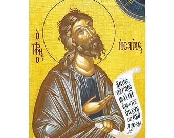 Prophet Isaiah icon, Orthodox Icon of Saint Isaiah the Prophet, Christian Saints, Prayer Icon, home Altar Icon Gift