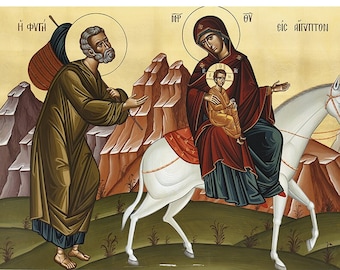 The Flight Into Egypt Icon, the Entrance of the Lord Christ Into