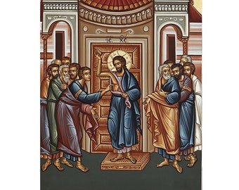 Orthodox Icon The Assurance of Thomas, Doubting Thomas Icon, St Thomas Doubted, Orthodox Icon Jesus is King, Traditional Family Gift