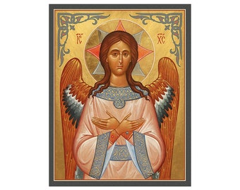 Jesus the Angel of Great Counsel, Prayer Icon of Jesus the Angel, Angel of the Lord Orthodox Icon, Greek Orthodox Wood Icon