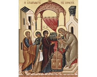 Presentation of Jesus Christ at the Temple Icon, Circumcision of Jesus, Feast of the Circumcision of Christ, 12 Great Feast Icons