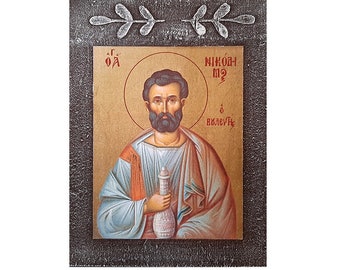 Saint Nikodimos Icon, Saint Nicodemus the Night Student of Jesus, Orthodox Icon, Saint Nikodemus New Testament Saint Icon