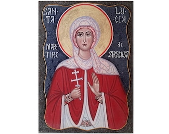 Saint Lucia of Syracuse icon, Saint Lucy of Syracuse, Virgin st Lucia, Martyr Santa Lucia, St Lucy icon, Patron Saint of the Blind