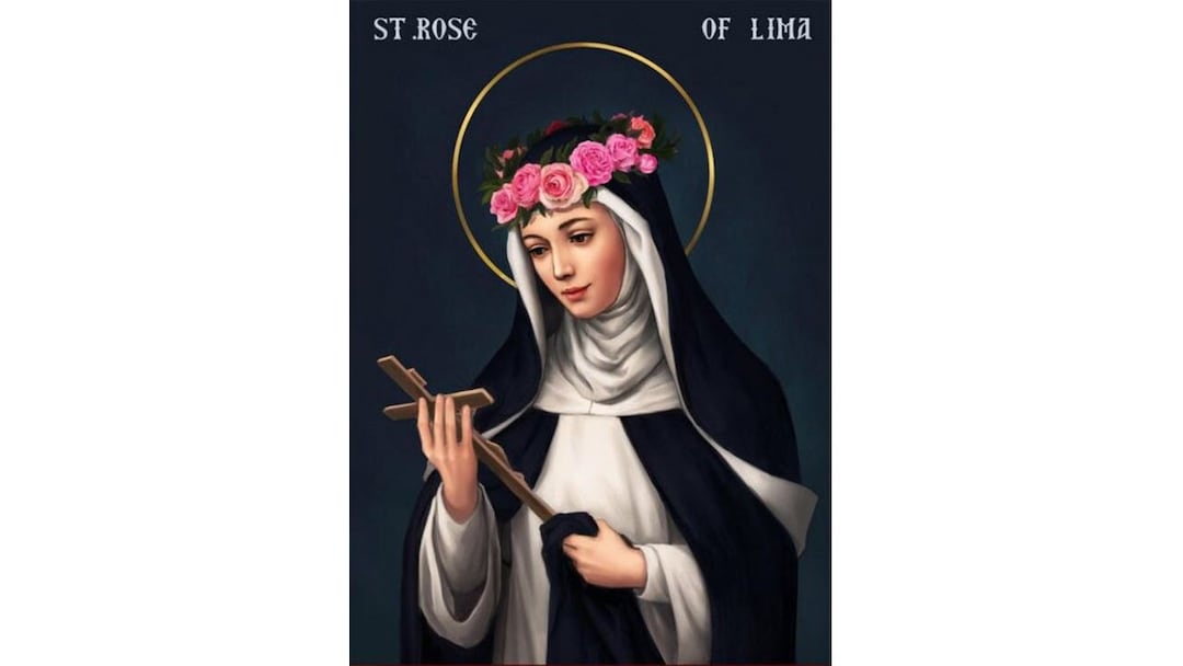 Saint Rose of Lima Catholic Icon, Saint Rosa De Lima Christian Wood