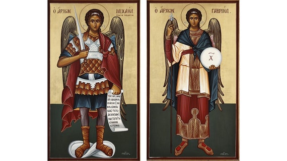 セット2 正教会のイコン、大天使ミカエル、神の人聖ガブリエル - Etsy 日本