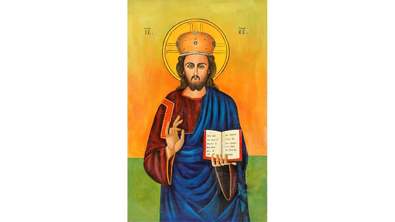 Vintage Jesus Christ Orthodox Icon: Christian Prayer on Wood Plaque - Etsy