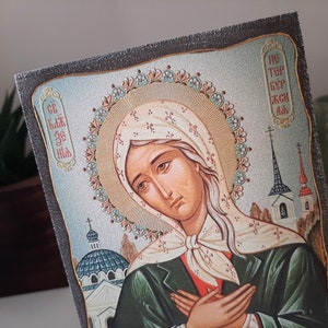 Blessed Xenia Traditional Prayer icon, Saint Xenia Orthodox icon, Eastern Orthodoxy, Christian Gift, Prayer corner art image 6