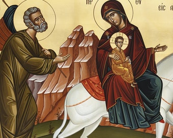 The Flight Into Egypt Icon, the Entrance of the Lord Christ Into