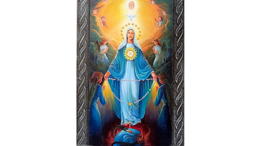 Icône NotreDame du Rosaire Vierge Marie Saint Rosaire Icône Etsy France