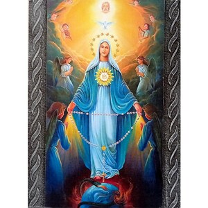 Our Lady of the Rosary Icon Virgin Mary Holy Rosary Catholic - Etsy