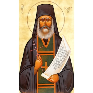 Saint Philoumenos Hasapis of Jacob's Well, Orthodox Icon New Martyr Philoumenos of Cyprus, New Saints, Eastern Orthodox, Greek Wood Wall Art