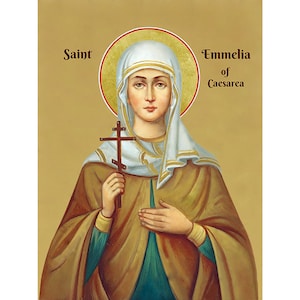 Orthodox Icon Emilia, Saint Emilia the Elder, St Emmelia of Caesarea, Saint Emily, Eastern Orthodox Church, Christian Girl Decor