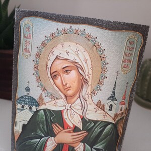 Blessed Xenia Traditional Prayer icon, Saint Xenia Orthodox icon, Eastern Orthodoxy, Christian Gift, Prayer corner art image 3