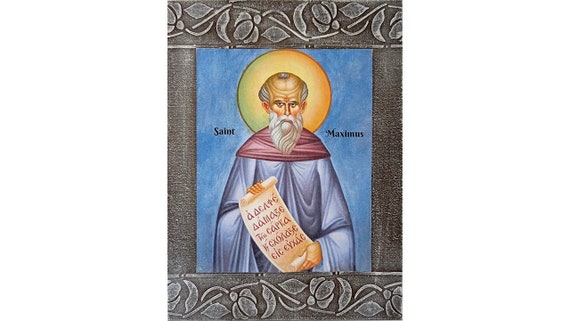 聖マクシモス証聖者イコン、ギリシャ正教会ビザンチン美術 聖