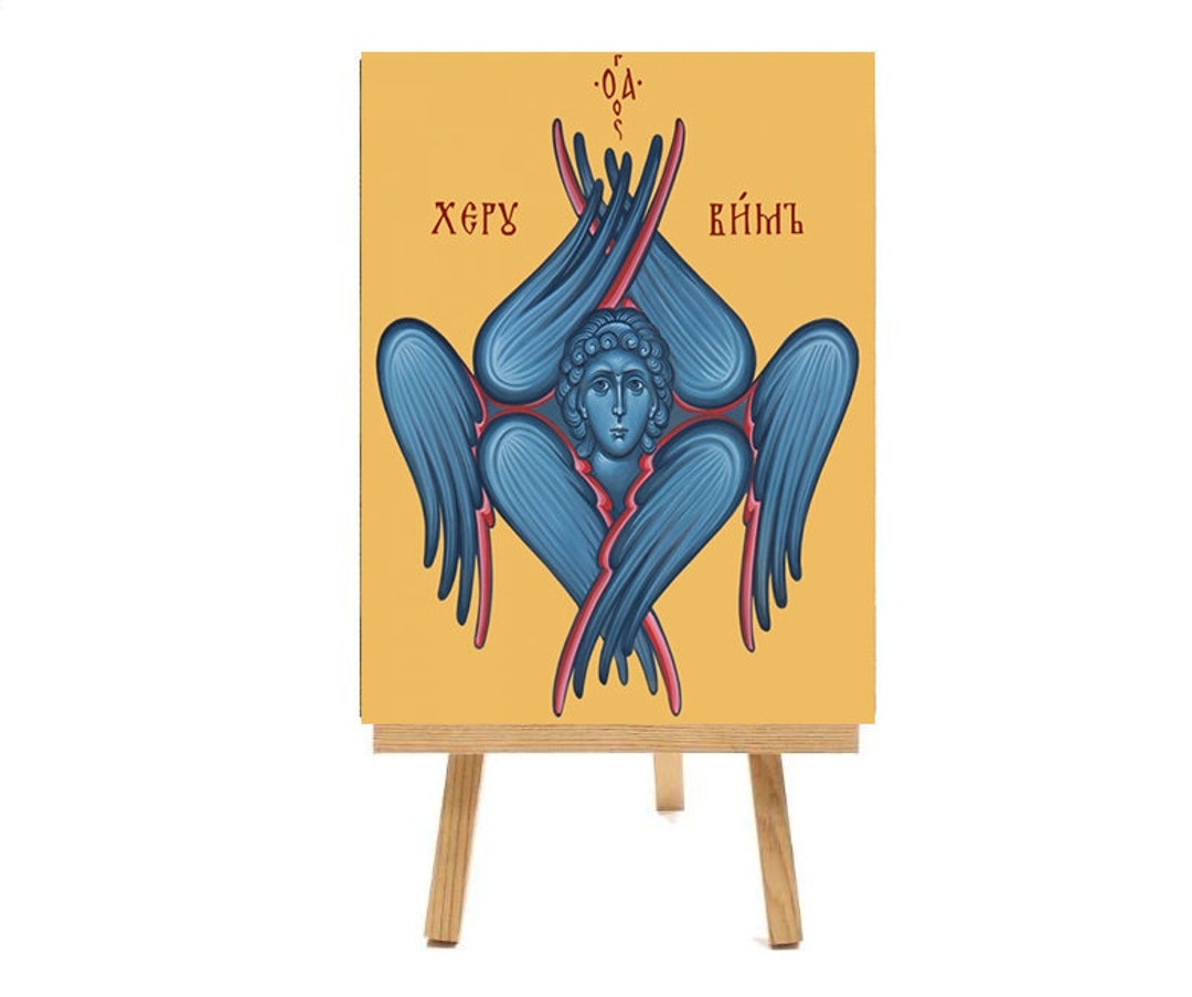 Cherub Icon, Six Winged Cherub, Cherubim Icon, Angelic Symbols, Cherub