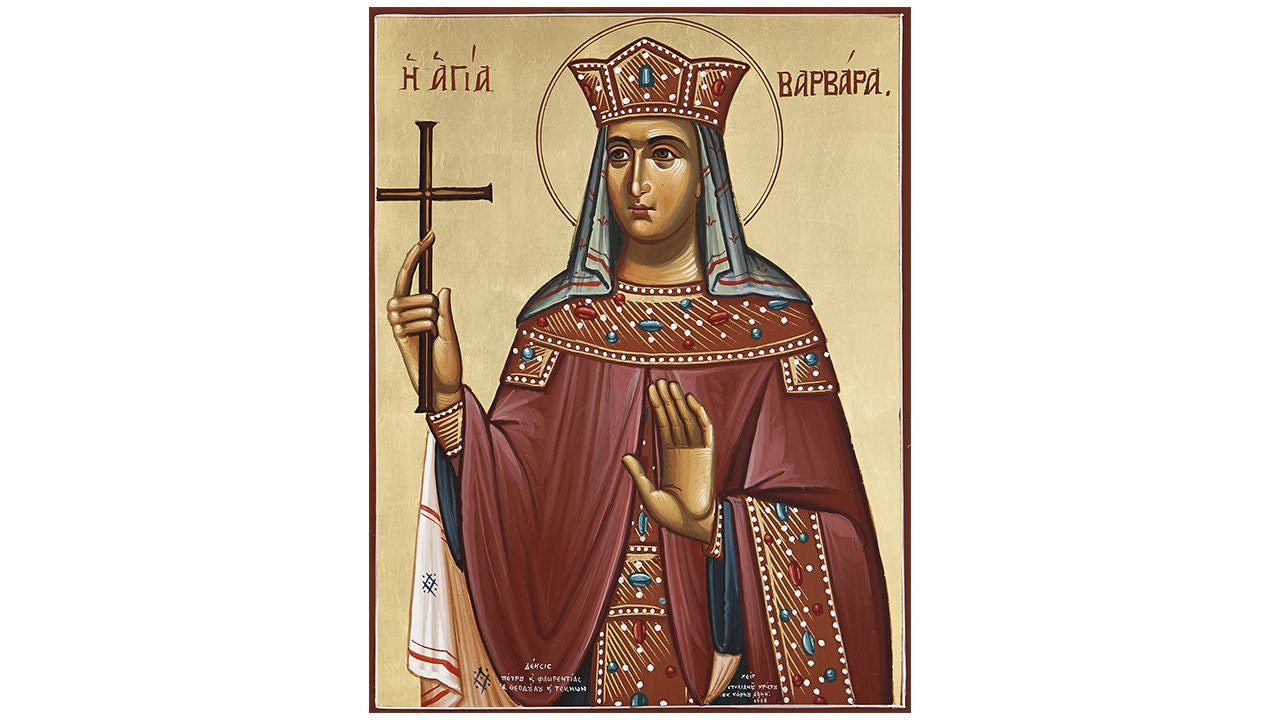 Saint Barbara Holy Great Martyr Barbara Greek Byzantine Icon