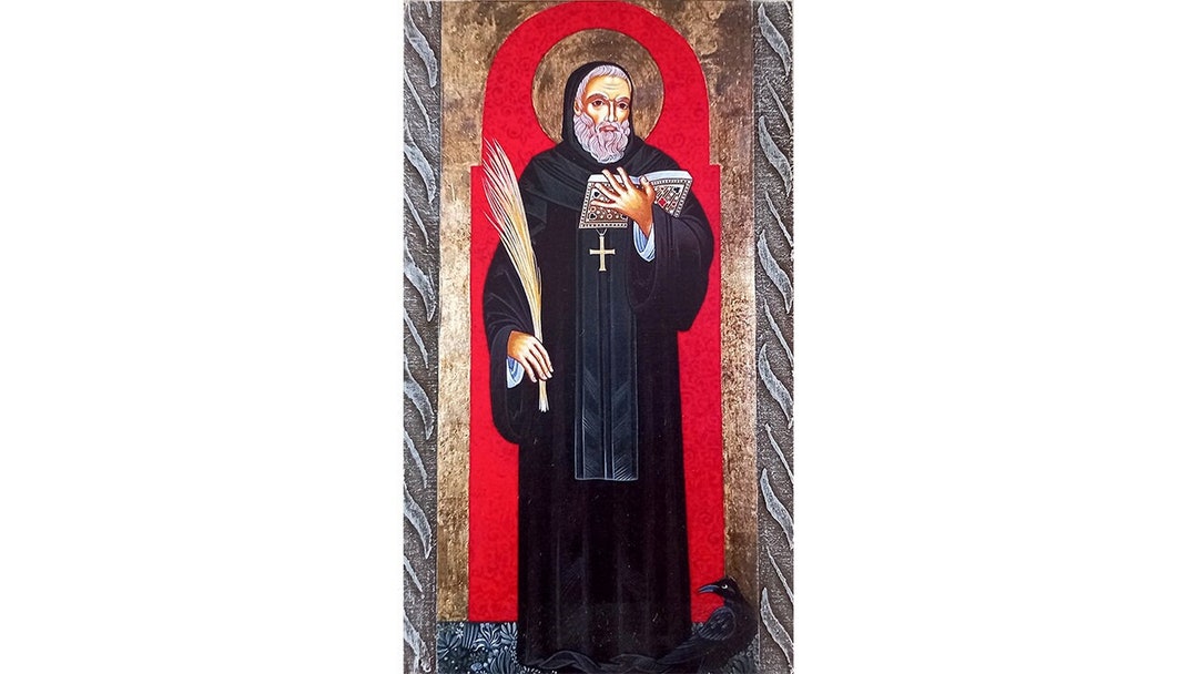 Saint Benedict of Nursia Icon, St Benedict Catholic Icon Gift, Catholic ...