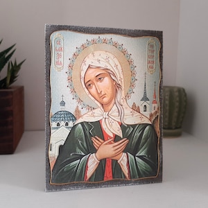 Blessed Xenia Traditional Prayer icon, Saint Xenia Orthodox icon, Eastern Orthodoxy, Christian Gift, Prayer corner art image 2
