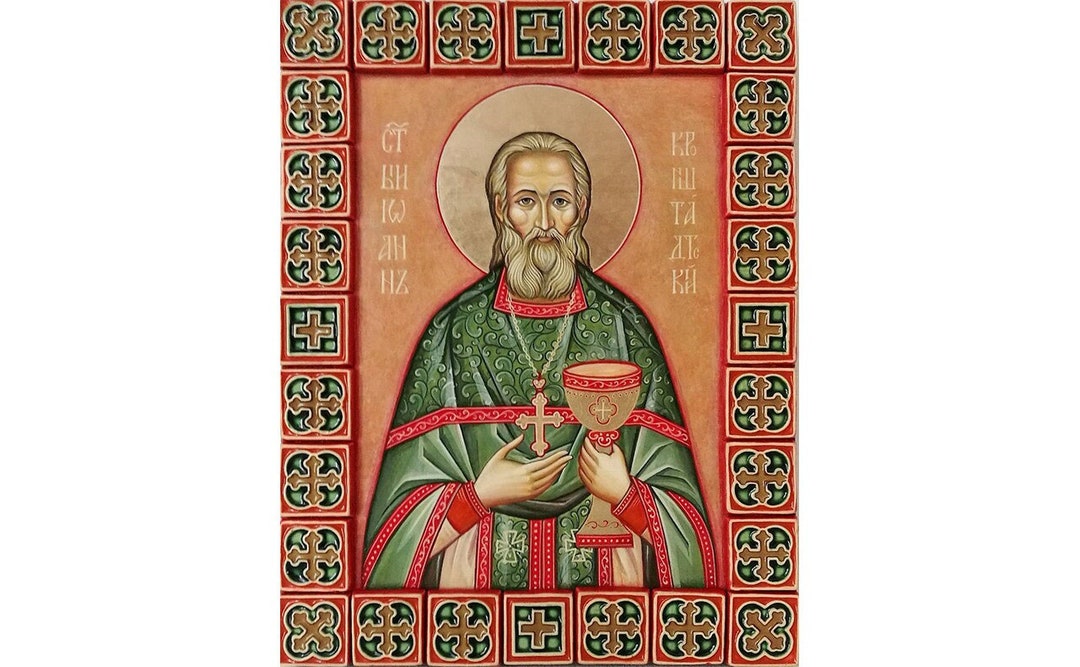 Saint John Kronstadt Orthodox Icon, Eastern Orthodox, Handmade Wood ...