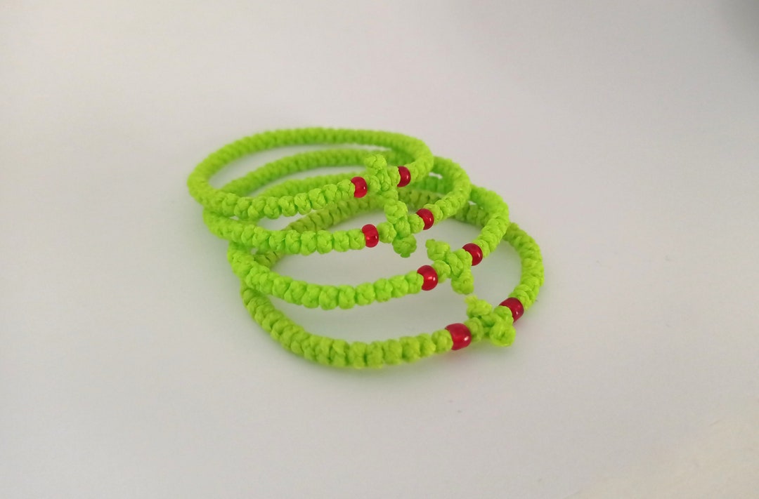 Spriritual Rope Neon Green Komboskini Prayer Rope, Summer Color Greek Orthodox Bracelet ...