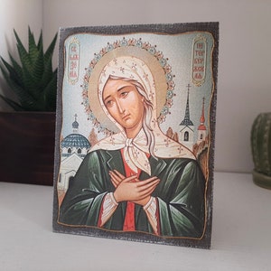 Blessed Xenia Traditional Prayer icon, Saint Xenia Orthodox icon, Eastern Orthodoxy, Christian Gift, Prayer corner art image 5