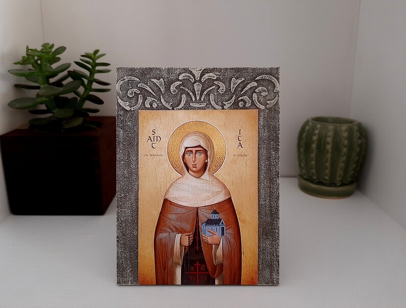 Saint Ita of Killeedy Irish Female Saints Icon Irish Nuns Etsy