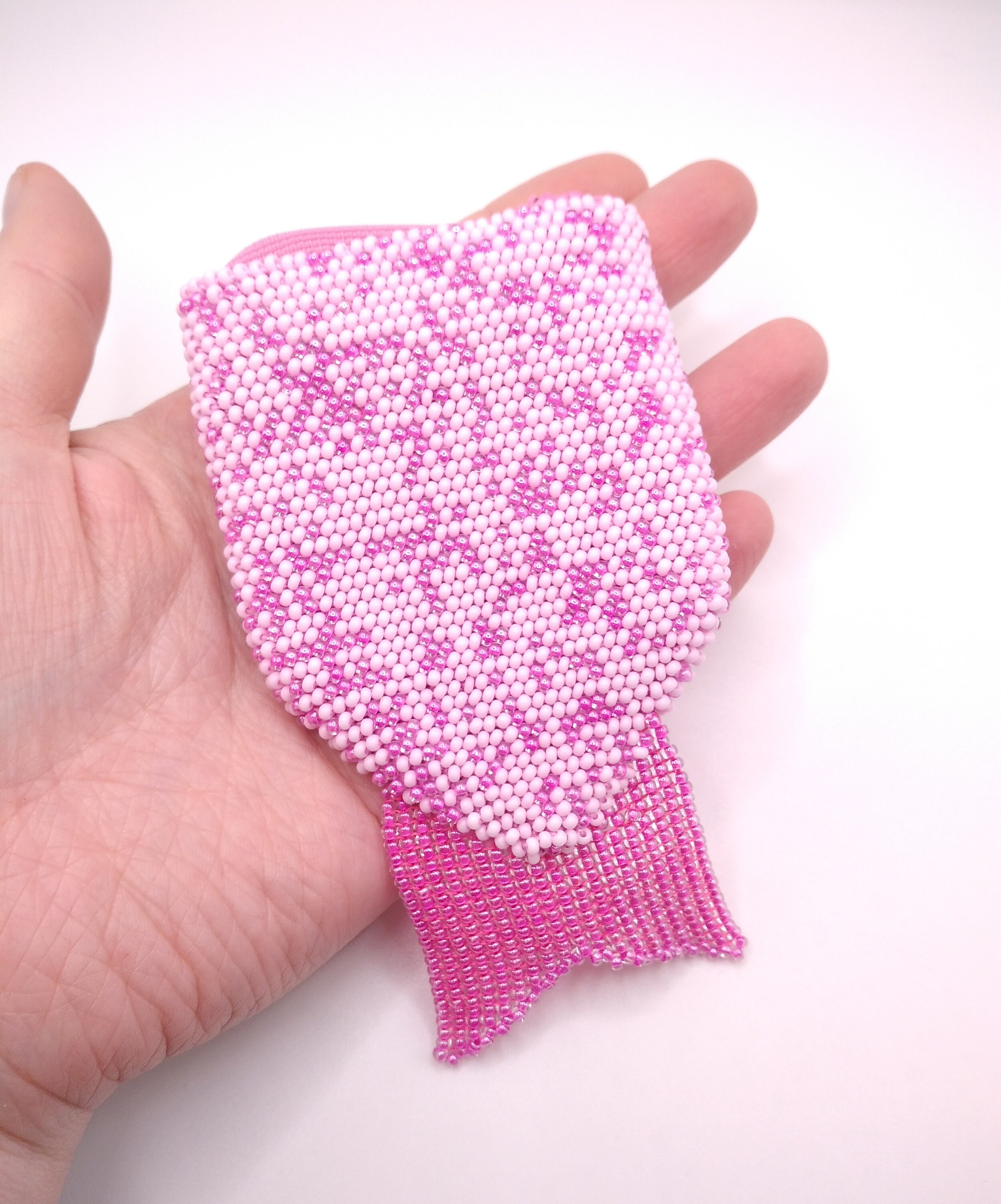Petit Sac à Main Perlé Rose Avec Motif Poisson - Pour Enfants Ou Accessoire Femme