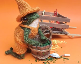Mr. Hopper the Knitted Frog