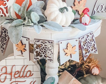 Fall leaf banner, Fall tiered tray banner, Fall banner, Fall tiered tray