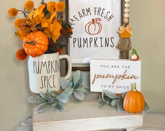 You’re the pumpkin to my spice sign, pumpkin spice sign, 3d sign, tiered tray sign, fall decor, tiered tray decor, pumpkin spice, Rae Dunn