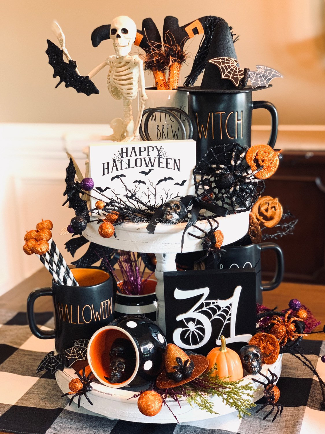 Halloween decor, 3d sign, Halloween spider decor, October 31st decor, fall tiered tray sign, Halloween 3d sign