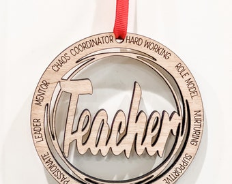 Teacher ornament, teacher appreciation gift,  ornament, Christmas ornament, Christmas gift, Teacher Christmas gift