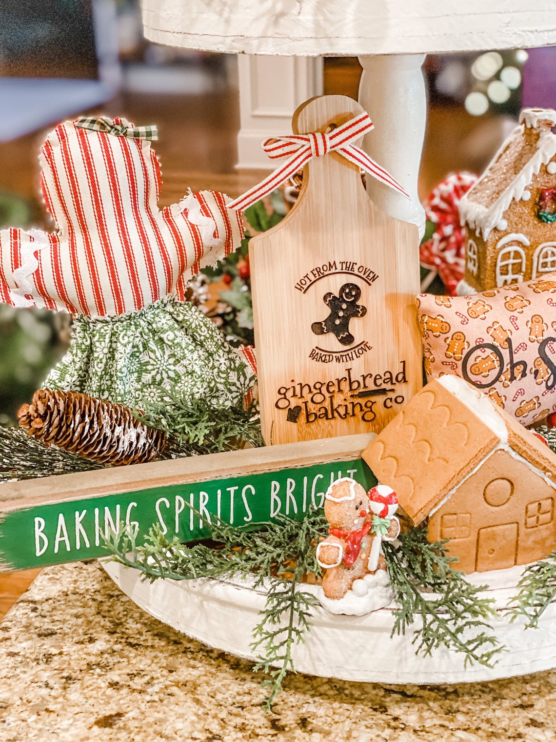 Gingerbread Cutting Board Christmas Tiered Tray Mini Cutting Etsy