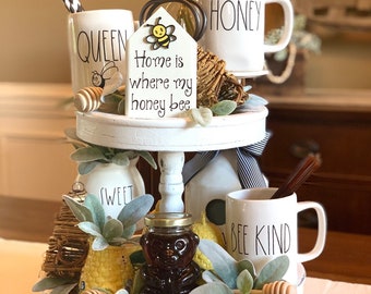 Home is where my honey bee, 3d sign, tiered tray sign