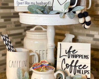 Coffee sign, coffee bar decor, 3D sign, teired tray sign, coffee decor, mini signs, Rae Dunn sign