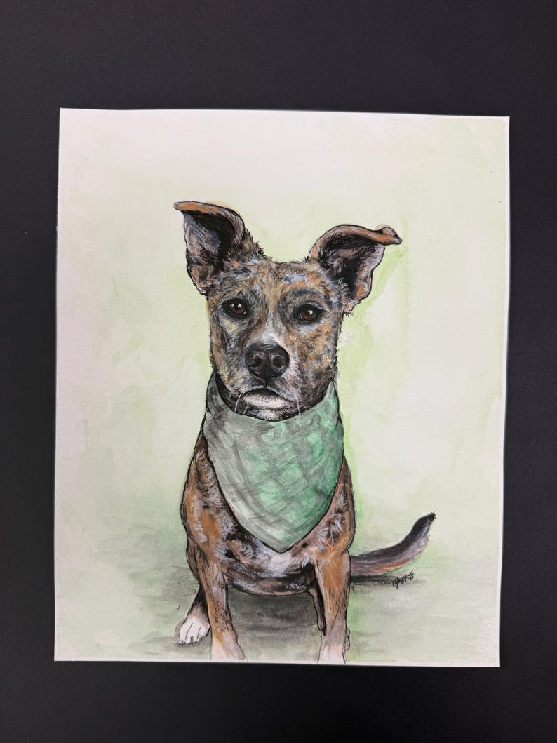 Custom Pet Portrait – Hand Drawn & Painted From Photo | Personalized ...