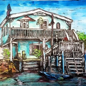 Custom Painting from Photo! House Portrait, beach house, cabin, lake house, first house, housewarming